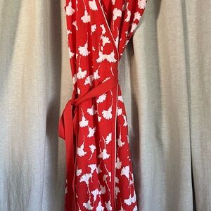 Diane Von Furstenberg Orange and White Floral Dress